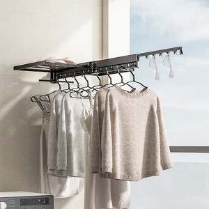 折叠晾衣架壁挂式墙壁室内飘窗外隐形晾衣杆垒无阳台晒被子神器