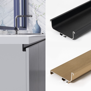 橱柜u型免拉手隐形型材五金厨房吊柜抽屉c型槽条柜门柜体l型铝材