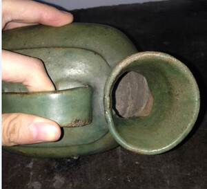 00壹焱糖淘宝[壹]古董 古玩 收藏 杂项 清代 紫砂壶 绿釉老尿壶老