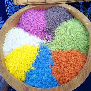云南七彩糯米七色花米饭五彩糯米黑绿色白色橙色蓝色黄色大米