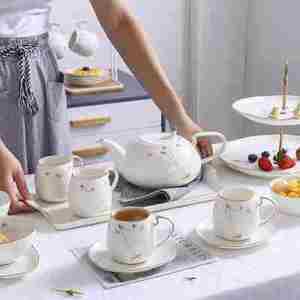 新北欧茶具简约喝水杯子家用陶瓷水杯一套装创意茶壶欧式小奢华茶