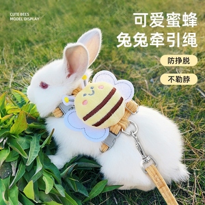 兔子牵引绳遛兔专用品防挣脱小白侏儒兔衣服宠物溜兔兔外出绳链子