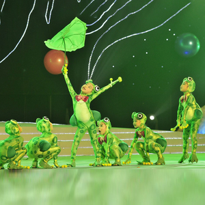 六一新款儿童小青蛙演出服幼儿园动物卡通小跳蛙连体舞蹈表演服装