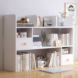 台上书架适合放在桌子上的书桌书架子多层置物架小尺寸迷你书柜子