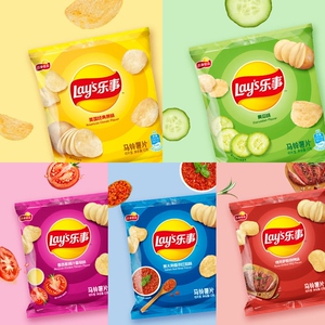 薯片75*10大包袋装原味黄瓜青柠味整箱百事零食小吃超大礼包