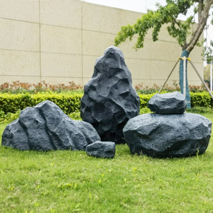 仿真石头造景空心假山石户外庭院售楼部园林景观摆件井盖石刻字