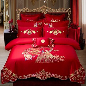 新款婚床红色双人