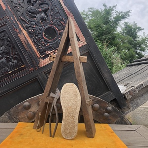 民俗老物件老式纳鞋底工具收藏杂项农村生活用品怀旧装饰道具摆件