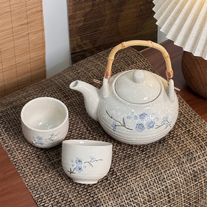 陶瓷茶壶茶杯水具套装家用新款诧寂风泡茶日式提梁茶具套装