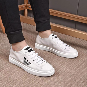 阿玛尼男鞋新款潮流百搭低帮小白鞋男薄款纯皮运动日常休闲板鞋