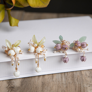 古风汉服发饰超仙温柔铃兰发扣古装汉服旗袍搭配发饰铃兰束发装饰