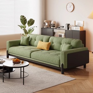 法式复古实木沙发现代简约白蜡木客厅家具灯芯绒布艺沙发小户型