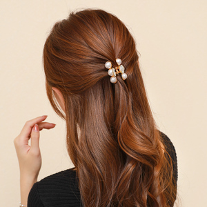 珍珠发夹女夏季小号后脑勺半扎发抓夹网红气质刘海夹子小发卡头饰