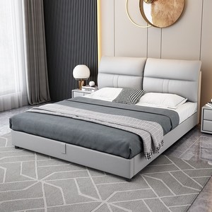 索菲亚官方旗舰店意式轻奢皮床1.8米双人床主卧现代简约婚床小户