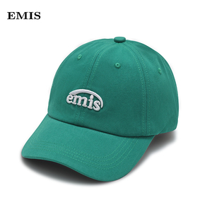 棒球帽Emis帽子朱一龙同款字母四季防晒遮阳绿色鸭舌帽男女大头围