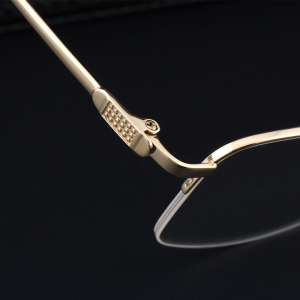 18k黄金眼镜架 真金商务半框型男款眼镜 贵金属近视眼镜框1171