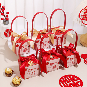 糖盒结婚喜糖盒子新款中国风婚礼糖果盒手提喜糖袋礼盒装空盒批发