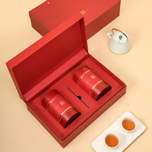 红茶茶叶礼盒装空盒半斤一斤圆罐装绿茶大红袍正山小种包装盒定制