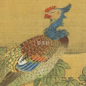 沈铨百鸟朝凤图卷清代传世名画工笔花鸟画山水画非实物电子图