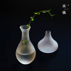 插花瓶玉净瓶观音瓶手工花器花插磨砂中式白瓷陶瓷茶桌长颈瓶茶道