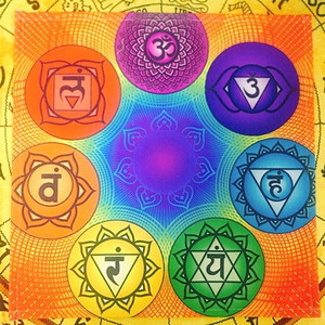 出口欧洲厚粗麻能量桌布灵气仪式生命之花莲花七脉轮灵性冥想瑜伽