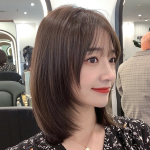 假发短发女真发全真人发2021年时尚新款自然全头套锁骨发型假发帽