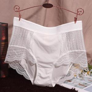 新款三条装大码蕾丝透明内裤女裤头性感迷人中高腰女士内裤女纯