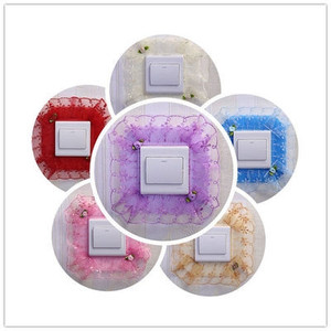 田园蕾丝开关贴开关防尘保护套客厅开关套罩子装饰套布艺开关墙贴