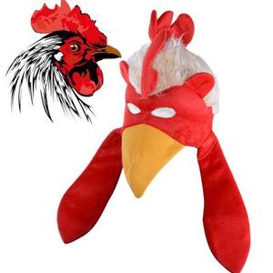 道具成人新款鸡冠帽子聚会演出服奇特舞台表演鸡头面具红色鸡冠帽