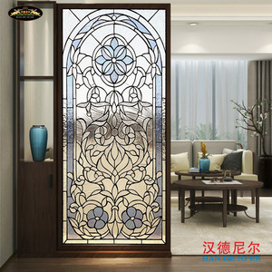 艺术玻璃隔断美式