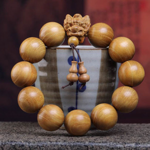 黄金檀龙头手串20mm木质文玩佛珠檀木男士手链情侣款礼物网红精品