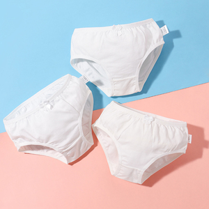 女童内裤纯棉儿童底裤纯色宝宝女孩中小童全棉秋冬白色学生三角裤