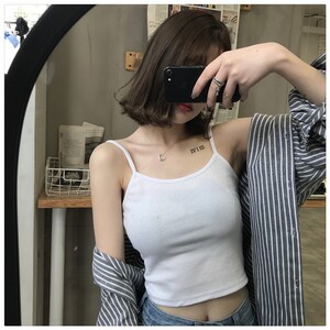 白色短款露脐吊带小背心女ins潮内搭打底衫抹胸内衣外穿学生美背
