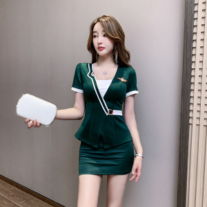 足浴技师工作服女性感气质美容院制服套装养生按摩会所足疗工衣夏