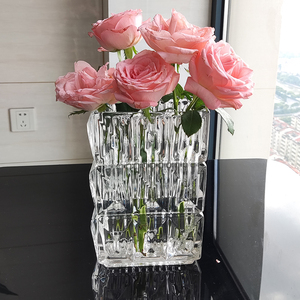 轻奢简约玻璃花瓶摆件几何网红创意水养鲜花客厅北欧插花瓶装饰品