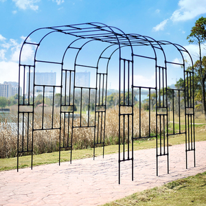 拱门爬藤架包塑花园爬藤支架植物月季爬藤架粗阳台攀爬架拱形花架