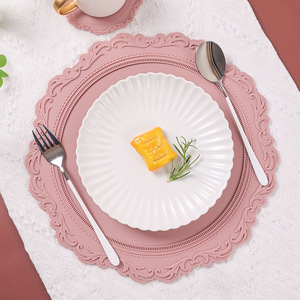 硅胶蕾丝垫子餐垫隔热垫餐桌韩国ins复古欧式浮雕碗盘杯碟防烫垫