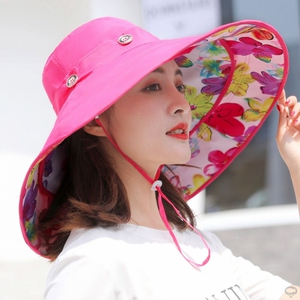 遮阳帽子女士夏天超大沿太阳帽沙滩帽户外防晒出游可折叠