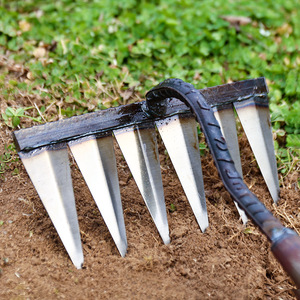 除草神器六齿钉耙子锄草抓搂草锄头翻地松土铁耙农具农用工具大全