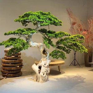 新中式仿真迎客松开业礼物室内外家居装饰造景假树迎宾假花松商城