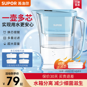 苏泊尔净水壶家用自来水过滤器厨房净水器滤芯直饮滤水器过滤水壶