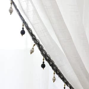 轻烟罗纱美式白纱纯色棉麻亚麻飘窗客厅窗帘窗纱帘成品定制简约