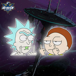 鄙视中指瑞克和莫蒂动漫反光电动摩托车汽车贴纸车门车身后玻璃贴