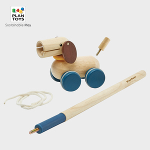 【官方直售】宝宝学步拖拉狗进口木制儿童手拉车拉线拉绳牵引玩具