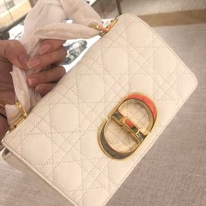 【99新拍】dior迪奥女包caro 手袋小方包象牙白色单肩链子斜跨包