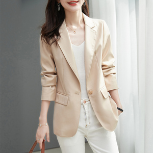 米色西装外套女薄款