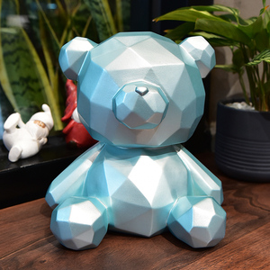 几何熊存钱罐摆件成人用小孩只进不出送女孩闺蜜生日节日惊喜礼物