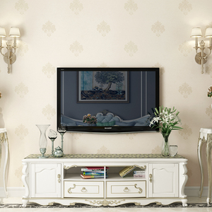 傲悦简欧3d立体欧式客厅电视背景墙素色无缝墙布卧室纯色壁布墙纸