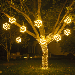 新年春节装饰小彩灯闪灯串灯满天星灯户外防水树木亮化雪花灯挂件