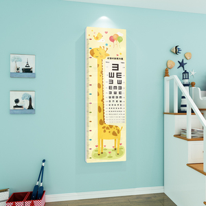 长颈鹿身高贴视力表墙贴儿童家用宝宝立体身高测量尺可移除不伤墙